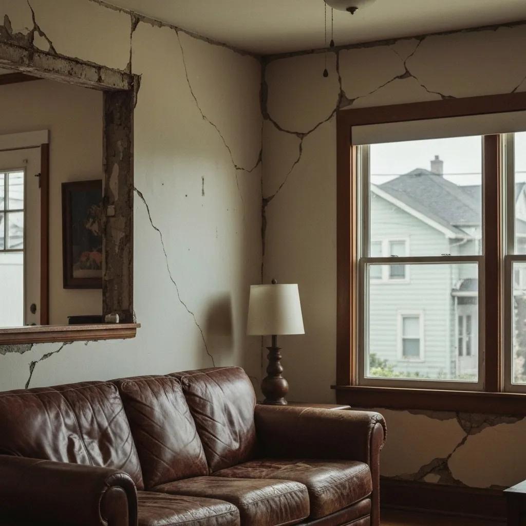 Inside a Portland home showing hairline cracks and other signs of foundation trouble